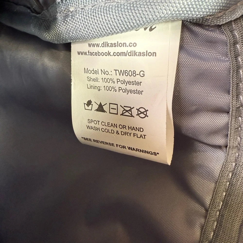 Dikaslon Chic Quilted Gray Backpack Diaper Bag with Tan Accents